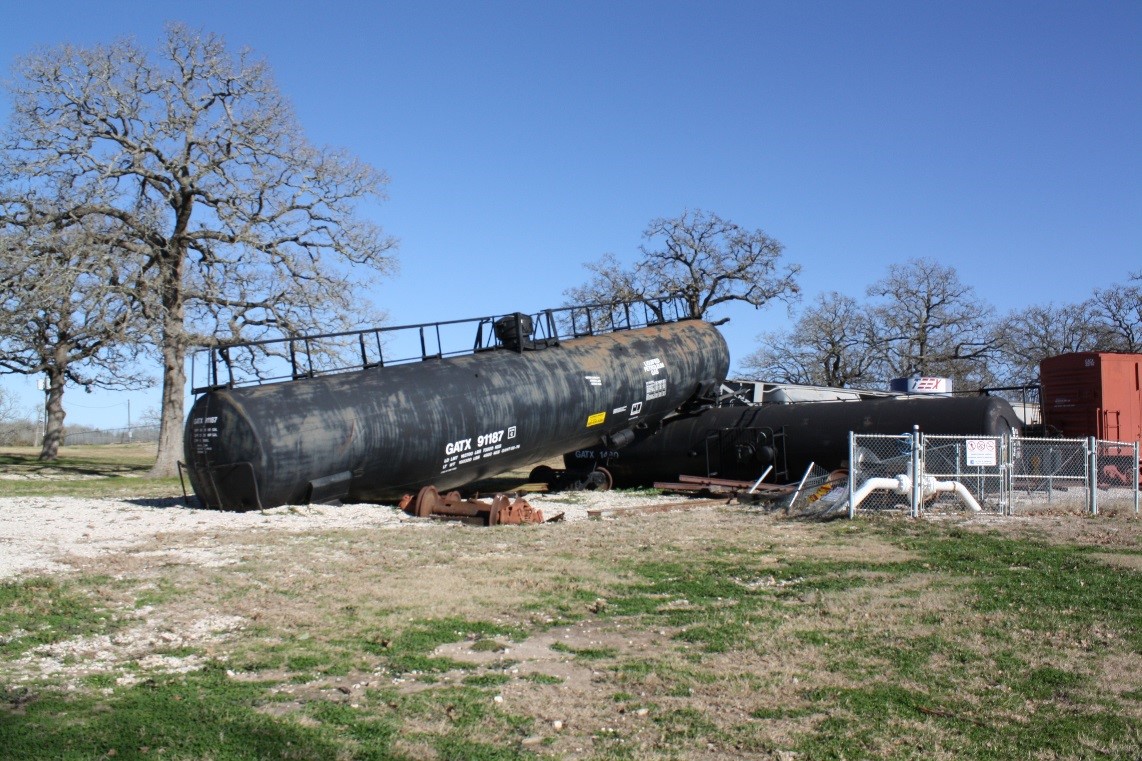 train car derailed and flipped upside down