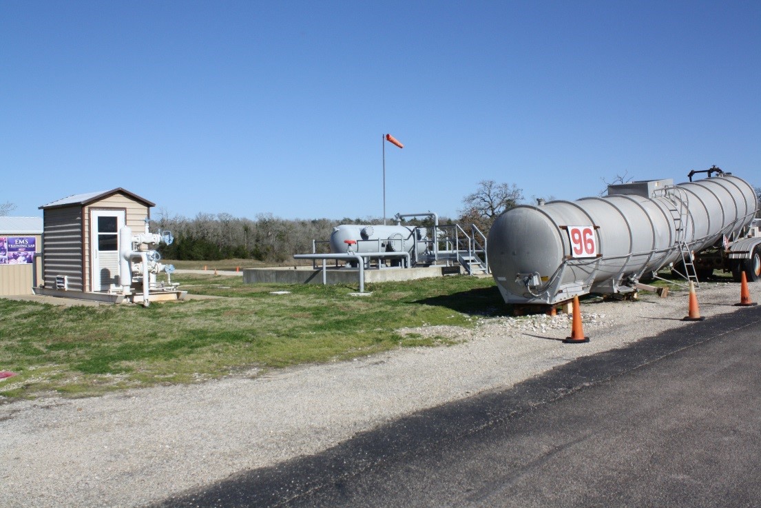 tanker truck at metering station