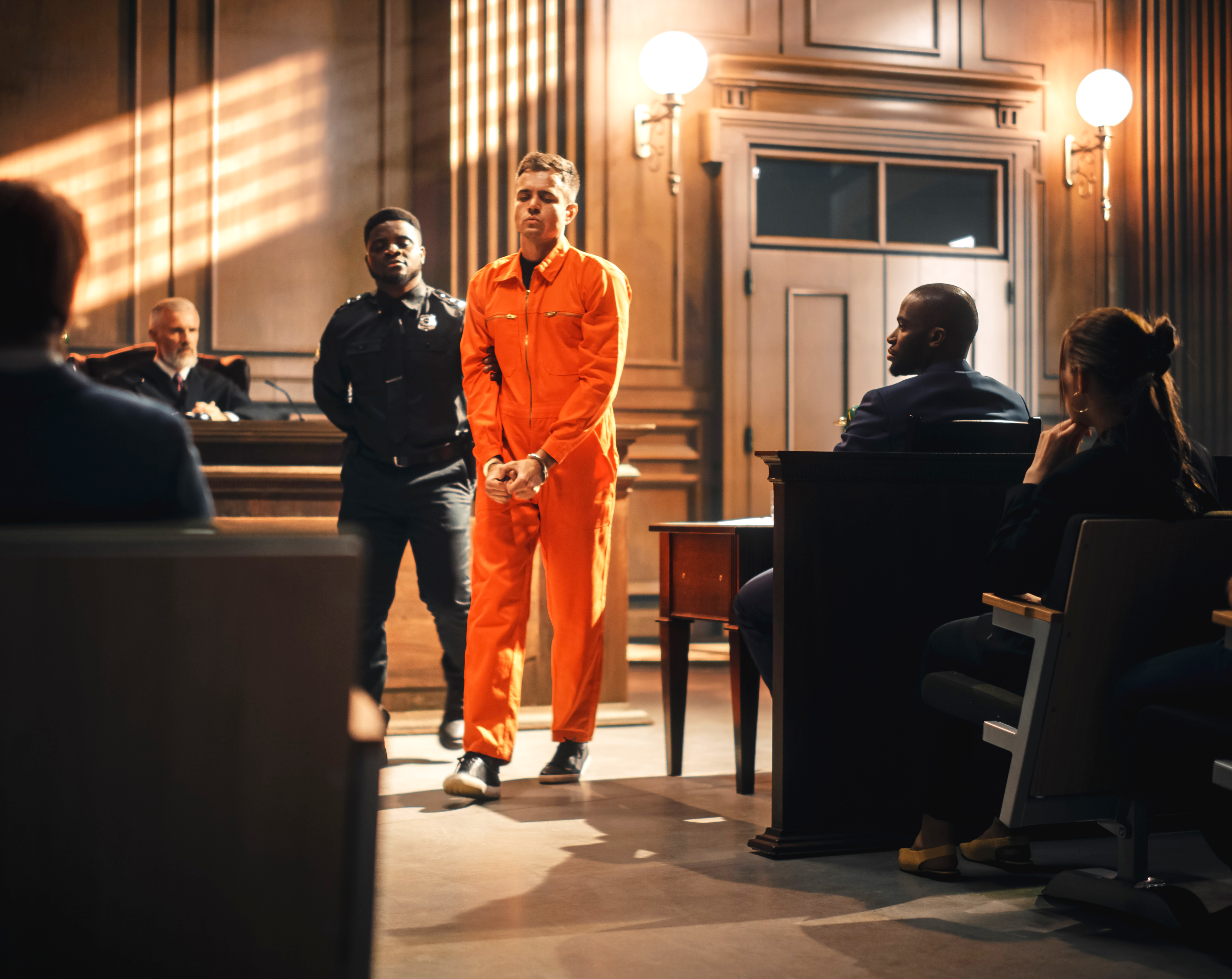 inmate in courtroom