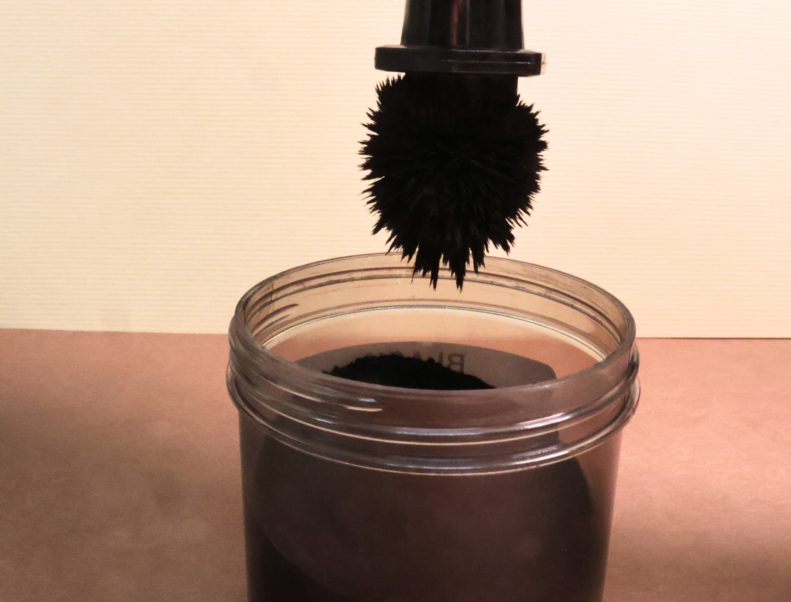 Brush containing black powder