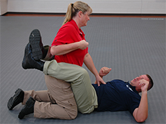 participants practicing defensive skills