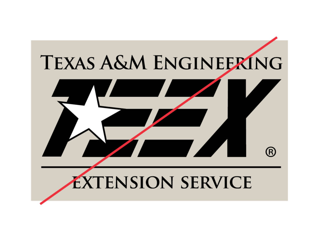 Black TEEX logo with white star