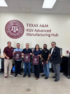 Pictured (L to R): Abel Campos, RAMI Project Manager; Jerry Briones, GBIC Deputy Executive Director; Mauri Michele Vagina, SATA USA Chief Operating Officer; Jovanna Rangel, GBIC Director of Business Retention and Expansion; Fortino Escobar, SATA USA Human Resources HR Manager; and Hector Hernandez, RAMI Project Manager.