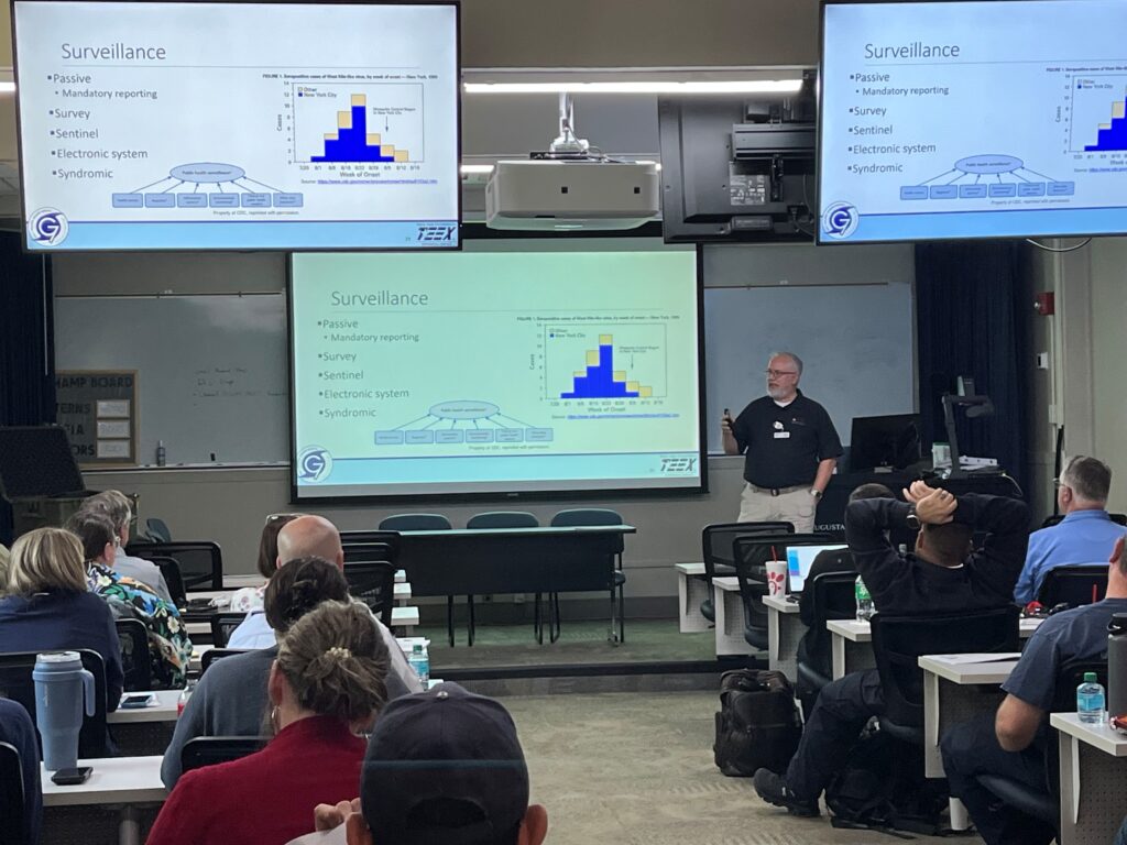 TEEX's Glenn Miller teaching the Pediatric Preparedness class in Augusta, Georgia
