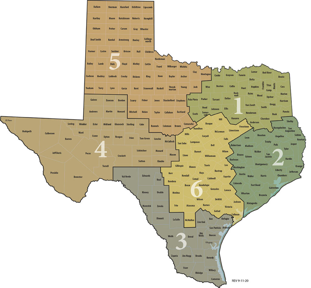 Texas Region map