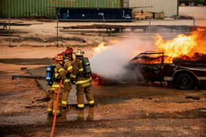 The TEEX Extension Program assists with the Permian Basin Fire Training School at the Andrews, TX, Volunteer Fire Department Training Center.