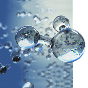 stylized image of a water molecule
